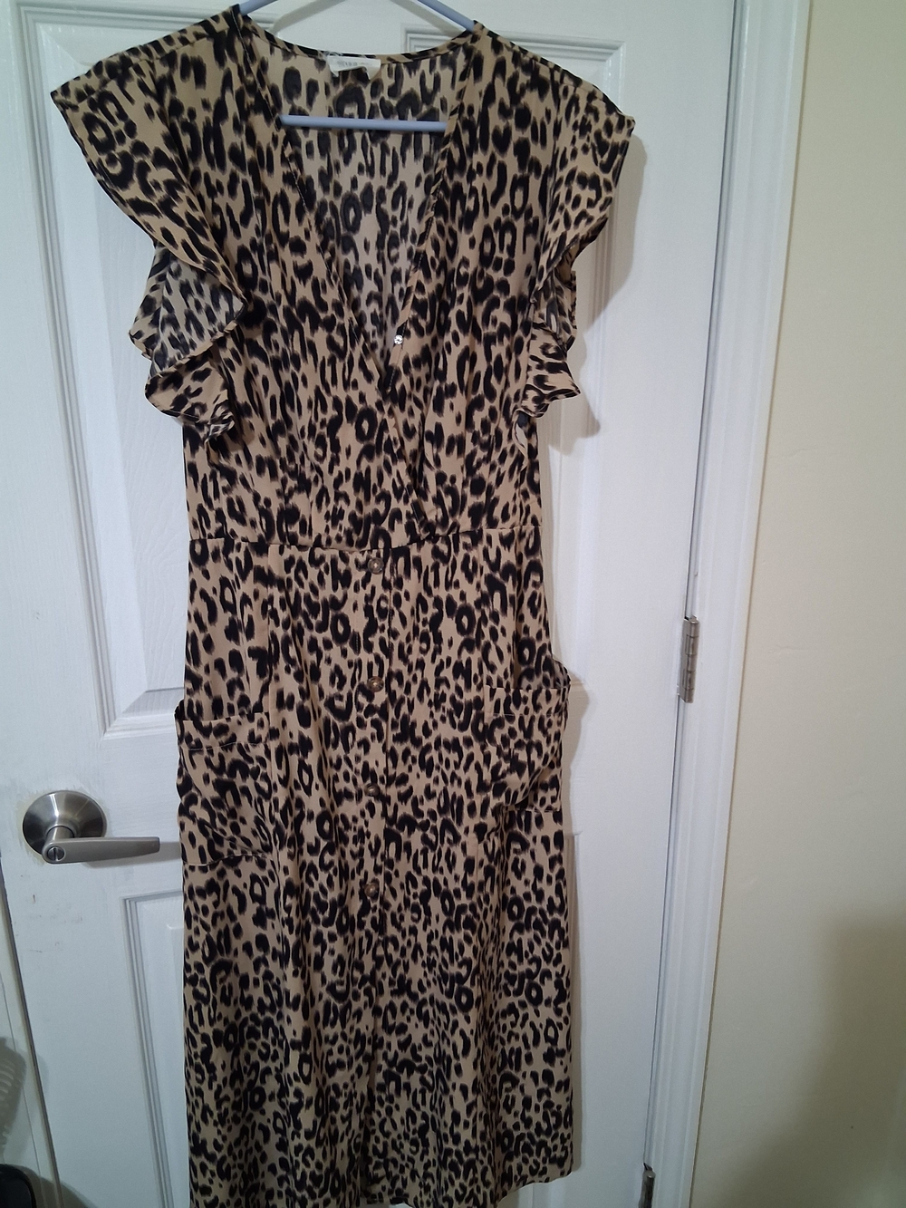 Sienna Sky Leopard Print Midi Dress - Beige and Black